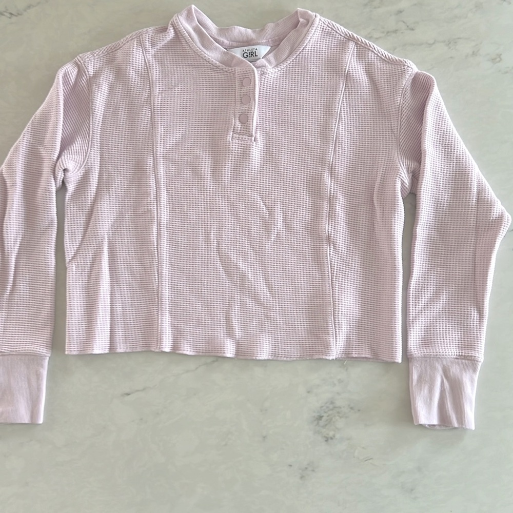 Athleta Girl Waffle Henley Top
